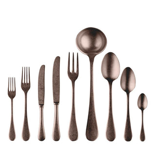 Mepra Michelangelo Vintage 75-piece flatware set pewter Mepra Bronze Pewter - Buy now on ShopDecor - Discover the best products by MEPRA design