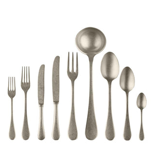 Mepra Michelangelo Vintage 75-piece flatware set pewter Mepra Champagne Pewter - Buy now on ShopDecor - Discover the best products by MEPRA design