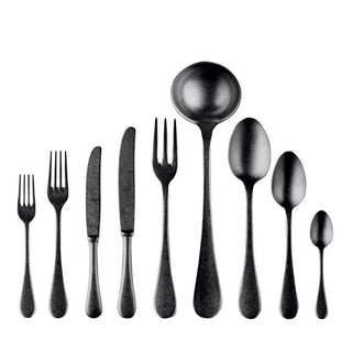 Mepra Michelangelo Vintage 75-piece flatware set pewter Mepra Black Gold Pewter - Buy now on ShopDecor - Discover the best products by MEPRA design