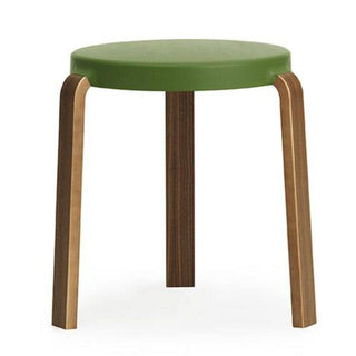 Normann Copenhagen Tap polypropylene stool with walnut legs h. 43 cm. Normann Copenhagen Tap Olive - Buy now on ShopDecor - Discover the best products by NORMANN COPENHAGEN design