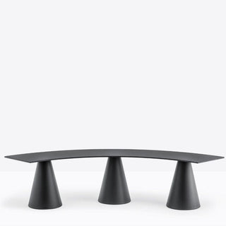 Pedrali Ikon Bench B863_1C black curved bench for indoor use Buy on Shopdecor PEDRALI collections