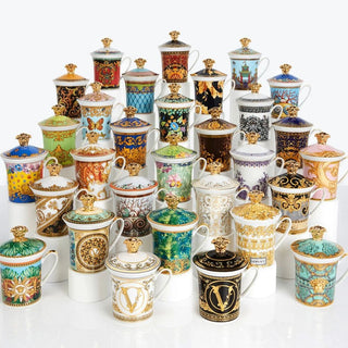 Versace meets Rosenthal 30 Years Mug Collection Green Floralia mug with lid Buy on Shopdecor VERSACE HOME collections