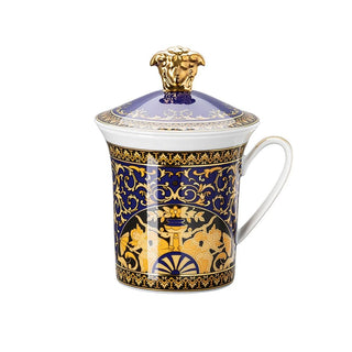 Versace meets Rosenthal 30 Years Mug Collection Medusa Blue mug with lid Buy on Shopdecor VERSACE HOME collections