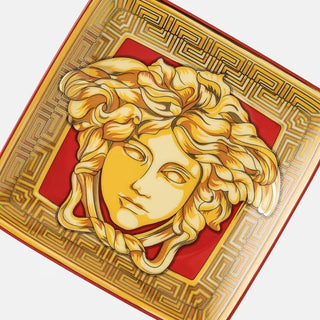 Versace meets Rosenthal Medusa Amplified Golden Coin bowl square flat 12x12 cm. Buy on Shopdecor VERSACE HOME collections